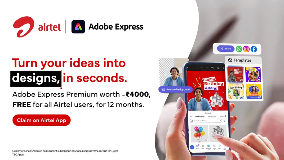 Airtel  Adobe Express Premium