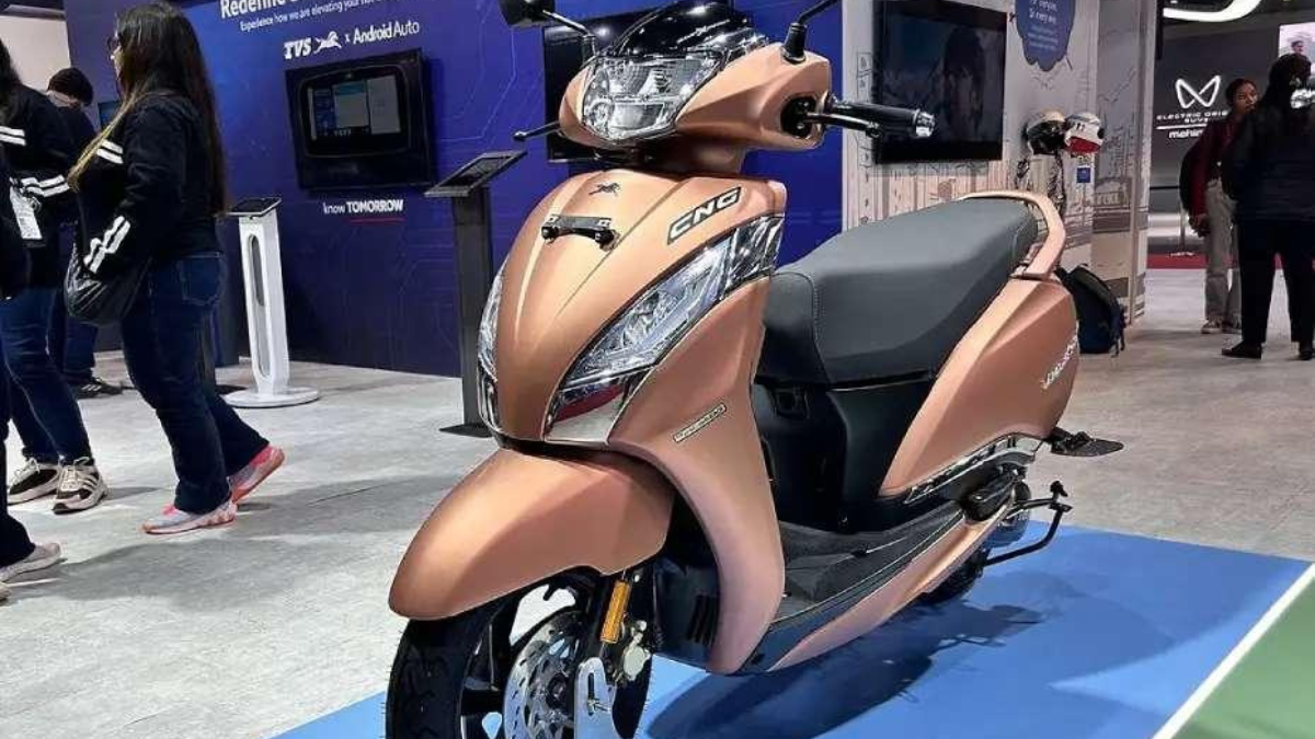 TVS Jupiter CNG Scooter front view design in India